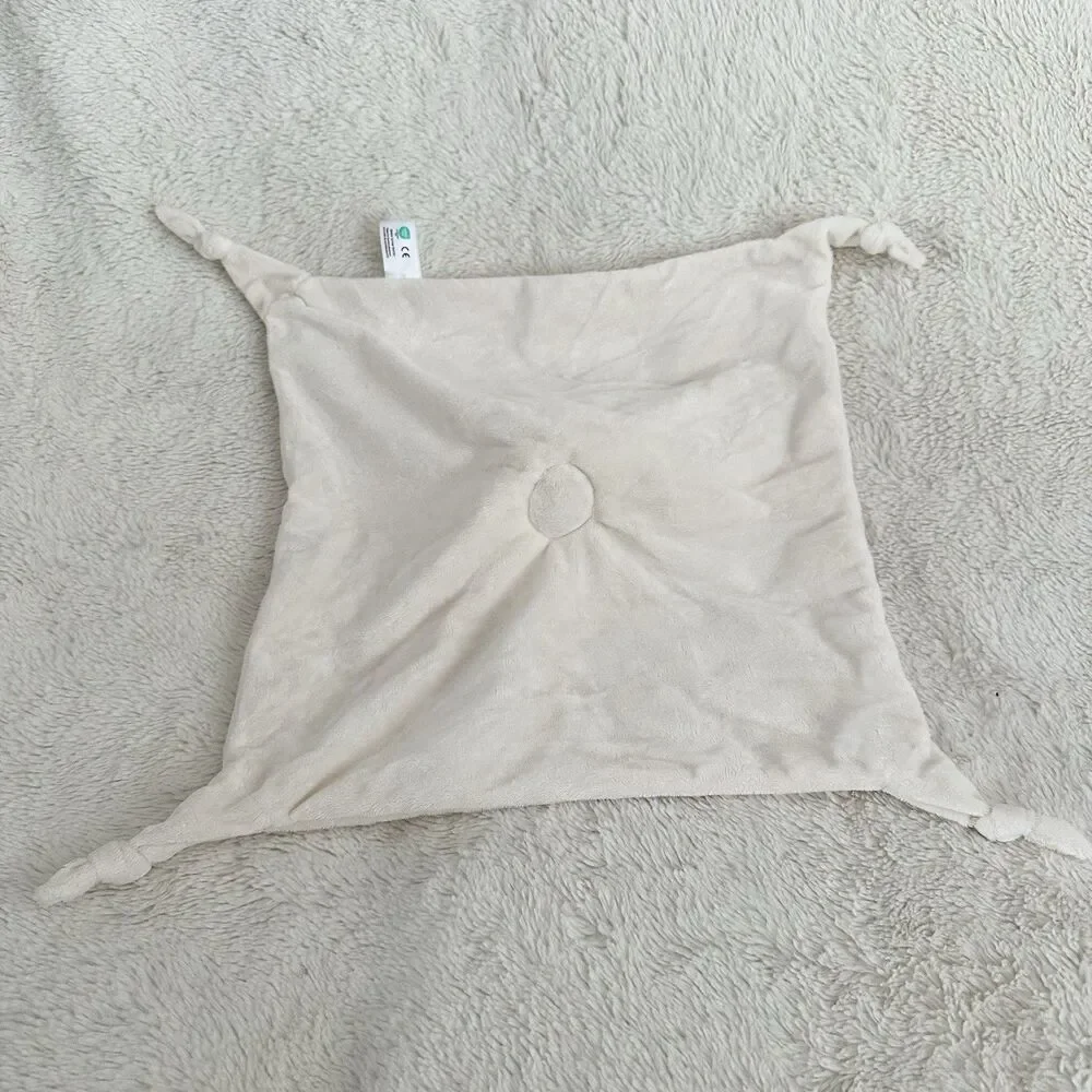Crevent Cream Colored Lamb Sheep Lovey Baby Security Blanket Knotted Corners
